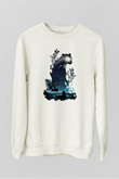 Kaplan Beyaz Unisex Sweatshirt
