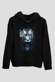 Kaplan Siyah Unisex Hoodie