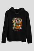 Kaplan Siyah Unisex Hoodie