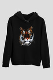 Kaplan Siyah Unisex Hoodie