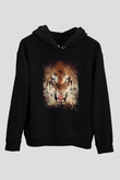 Kaplan Siyah Unisex Hoodie
