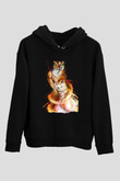Kaplan Siyah Unisex Hoodie