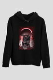 Kaplan Siyah Unisex Hoodie