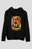 Kaplan Siyah Unisex Hoodie