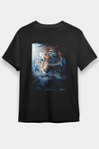 Kaplan Siyah Unisex Tişört T-Shirt - TişörtFabrikası