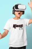 Karate Baskılı Beyaz Unisex Çocuk Tişört