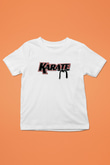 Karate Baskılı Beyaz Unisex Çocuk Tişört