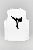 Karate Beyaz Unisex Kolsuz Tişört