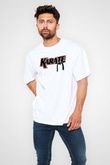 Karate Beyaz Unisex Oversize Tişört T-Shirt