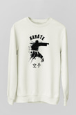 Karate Beyaz Unisex Sweatshirt