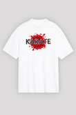 Karate Beyaz Unisex Tişört T-Shirt - TişörtFabrikası