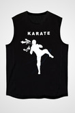 Karate Siyah Unisex Kolsuz Tişört