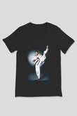 Karate Siyah Unisex V Yaka Tişört T-Shirt