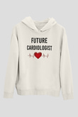 Kardiyolog Beyaz Unisex Kapüşonlu Sweatshirt