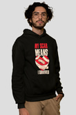 Kardiyolog Siyah Unisex Kapüşonlu Sweatshirt