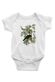 Karga Baskılı Beyaz Unisex Bebek Body - Zıbın