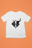 Karga Baskılı Beyaz Unisex Beyaz Çocuk Tişört - Tshirt