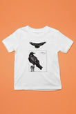 Karga Baskılı Beyaz Unisex Beyaz Çocuk Tişört - Tshirt