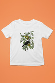 Karga Baskılı Beyaz Unisex Beyaz Çocuk Tişört - Tshirt
