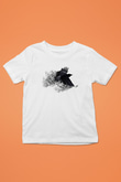 Karga Baskılı Beyaz Unisex Beyaz Çocuk Tişört - Tshirt