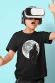 Karga Baskılı Unisex Siyah Çocuk Tişört - Tshirt