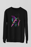 Karga Baskılı Unisex Siyah Sweatshirt