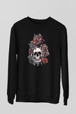 Karga Baskılı Unisex Siyah Sweatshirt