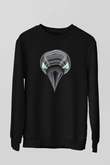 Karga Baskılı Unisex Siyah Sweatshirt