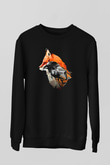 Karga Baskılı Unisex Siyah Sweatshirt