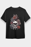 Karga Baskılı Unisex Siyah Tişört - Tshirt