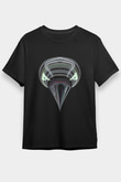 Karga Baskılı Unisex Siyah Tişört - Tshirt