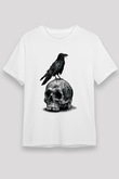 Karga Unisex Baskılı Beyaz Tişört - Tshirt