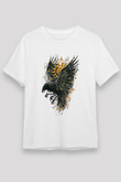 Karga Unisex Baskılı Beyaz Tişört - Tshirt