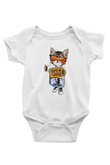 Karizmatik Kedi BaskılıBeyaz Tshirt Bebek Body - Zıbın