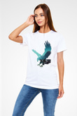 Kartal Beyaz Unisex Tişört T-Shirt - TişörtFabrikası