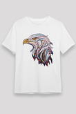 Kartal Beyaz Unisex Tişört T-Shirt - TişörtFabrikası