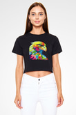 Kartal Siyah Crop Top Tişört