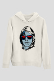 Kavinsky Baskılı Beyaz Unisex Hoodie