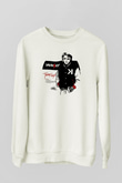 Kavinsky Baskılı Beyaz Unisex Sweatshirt