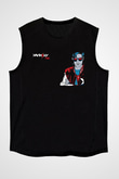 Kavinsky Baskılı Unisex Siyah Kolsuz Tişört - Tshirt