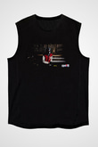 Kavinsky Baskılı Unisex Siyah Kolsuz Tişört - Tshirt