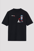 Kavinsky Baskılı Unisex Siyah Oversize Tişört - Tshirt
