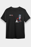 Kavinsky Baskılı Unisex Siyah Tişört - Tshirt