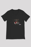 Kavinsky Baskılı Unisex Siyah V Yaka Tişört - Tshirt
