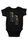 Kaws Temalı BaskılıSiyah  Bebek Body - Zıbın