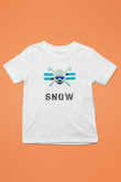 Kayak Baskılı Unisex Beyaz Çocuk Tişört - Tshirt