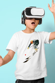 Kayak Baskılı Unisex Beyaz Çocuk Tişört - Tshirt