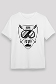 Kayak Baskılı Unisex Beyaz Tişört - Tshirt