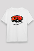 Kayak Baskılı Unisex Beyaz Tişört - Tshirt