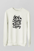 Kayak Baskılı Unisex Ekru Sweatshirt